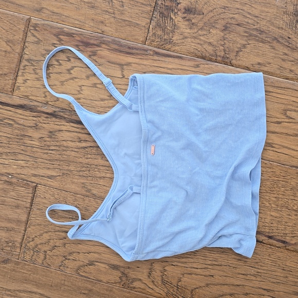 Light Blue Ribbed Crop Cami - Picture 2 of 3